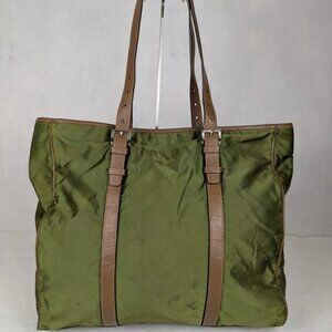 Authentic Prada Nylon Classic Handbag Olive Green Made In Italy